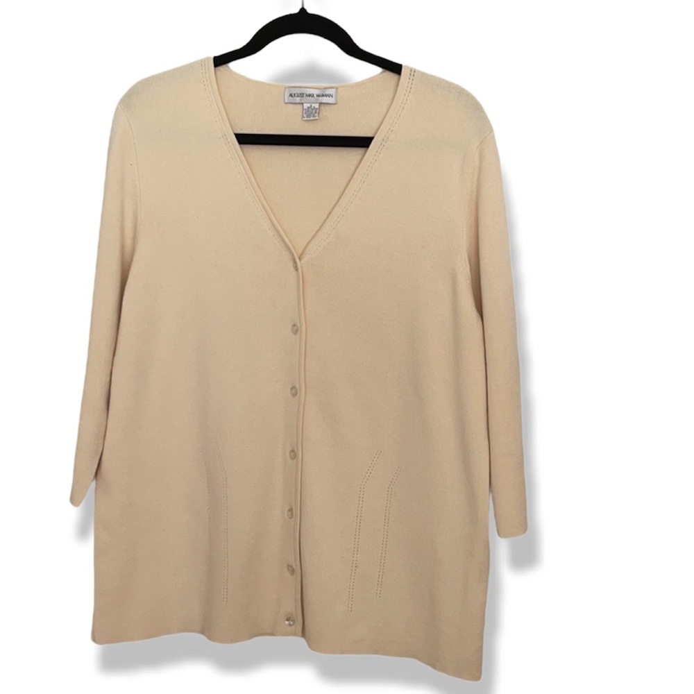 NWOT August Max Woman cream cotton cardigan made in UK